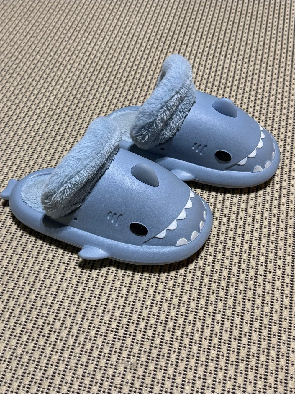 Kids Shark Clog Slippers in Light Blue - Plush Lined